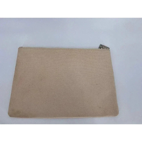 Edie Parker Heart Zip Pouch Vermillion Hearts Front Neutral on Back 11.5Wx8Hx1D